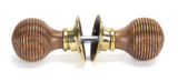 From The Anvil - Rosewood & Aged Brass Beehive Mortice/Rim Knob Set | Sku. 83573 | Trade Door Handles.