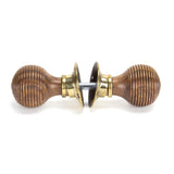From The Anvil - Rosewood & Aged Brass Beehive Mortice/Rim Knob Set | Sku. 83573 | Trade Door Handles.
