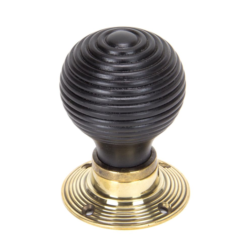 From The Anvil - Ebony & Aged Brass Beehive Mortice/Rim Knob Set | Sku. 83574 | Trade Door Handles.
