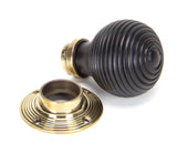 From The Anvil - Ebony & Aged Brass Beehive Mortice/Rim Knob Set | Sku. 83574 | Trade Door Handles.