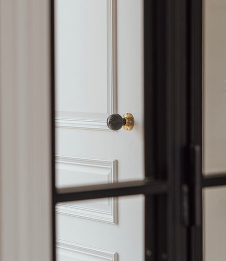 From The Anvil - Ebony & Aged Brass Beehive Mortice/Rim Knob Set | Sku. 83574 | Trade Door Handles.