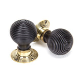 From The Anvil - Ebony & Aged Brass Beehive Mortice/Rim Knob Set | Sku. 83574 | Trade Door Handles.