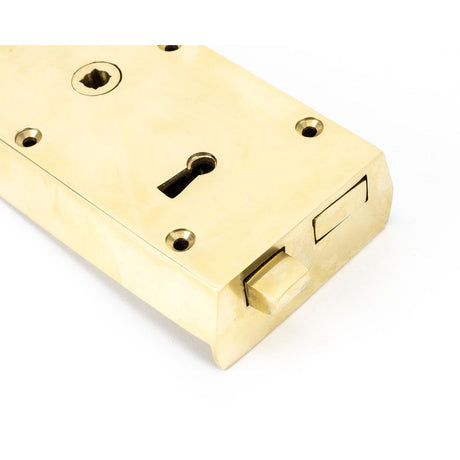 From The Anvil - Polished Brass Left Hand Rim Lock - Small | Sku. 83577 | Trade Door Handles.