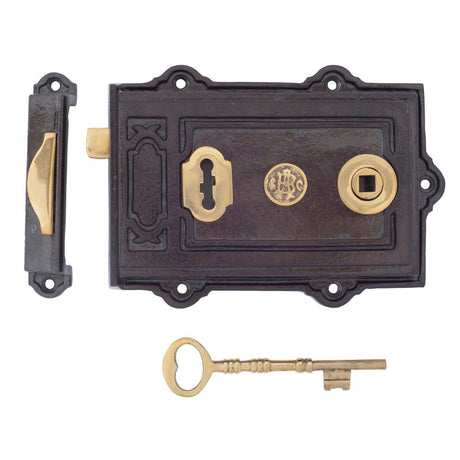 From The Anvil - Iron Davenport Rim Lock | Sku. 83578 | Trade Door Handles.