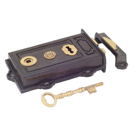 From The Anvil - Iron Davenport Rim Lock | Sku. 83578 | Trade Door Handles.