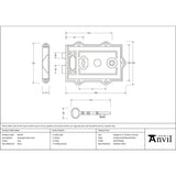 From The Anvil - Iron Davenport Rim Lock | Sku. 83578 | Trade Door Handles.