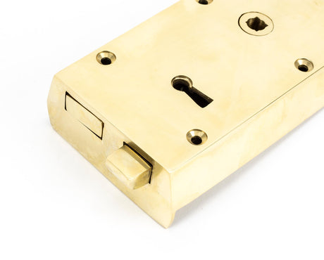 From The Anvil - Polished Brass Right Hand Rim Lock - Small | Sku. 83580 | Trade Door Handles.