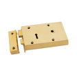 From The Anvil - Polished Brass Right Hand Rim Lock - Small | Sku. 83580 | Trade Door Handles.