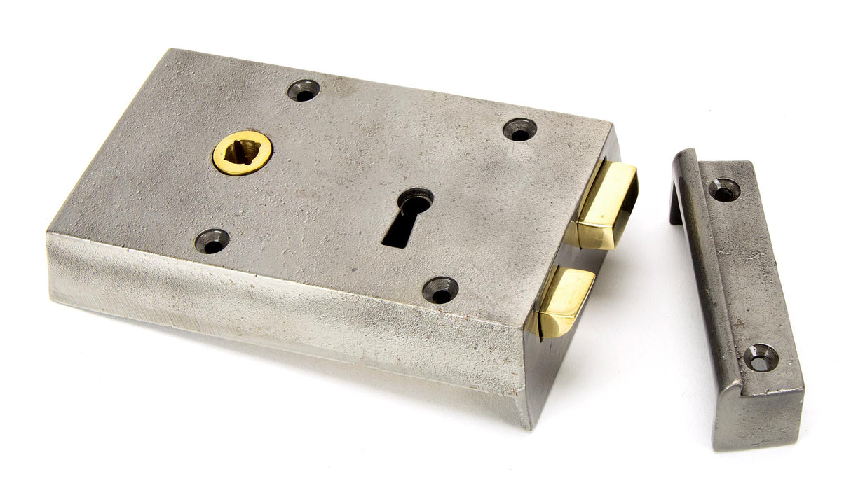 From The Anvil - Iron Left Hand Rim Lock - Small | Sku. 83583 | Trade Door Handles.