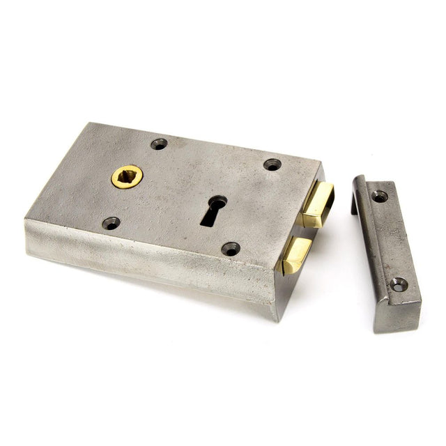 From The Anvil - Iron Left Hand Rim Lock - Small | Sku. 83583 | Trade Door Handles.