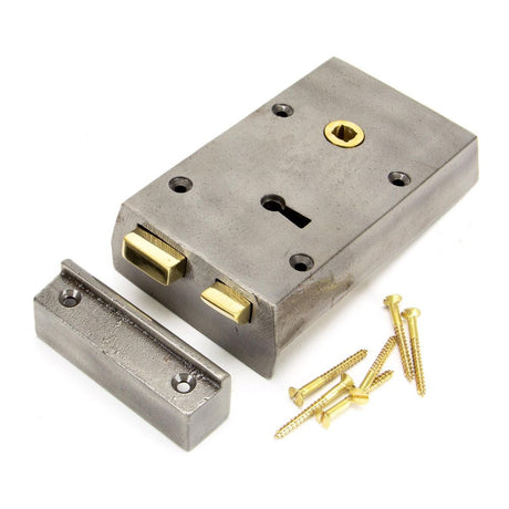 From The Anvil - Iron Right Hand Rim Lock - Small | Sku. 83584 | Trade Door Handles.