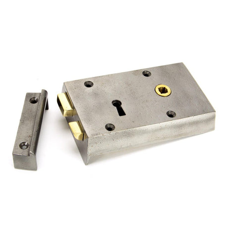 From The Anvil - Iron Right Hand Rim Lock - Small | Sku. 83584 | Trade Door Handles.