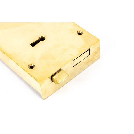 From The Anvil - Polished Brass Left Hand Rim Lock - Large | Sku. 83585 | Trade Door Handles.
