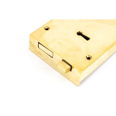 From The Anvil - Polished Brass Right Hand Rim Lock - Large | Sku. 83588 | Trade Door Handles.