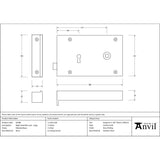 From The Anvil - Polished Brass Right Hand Rim Lock - Large | Sku. 83588 | Trade Door Handles.