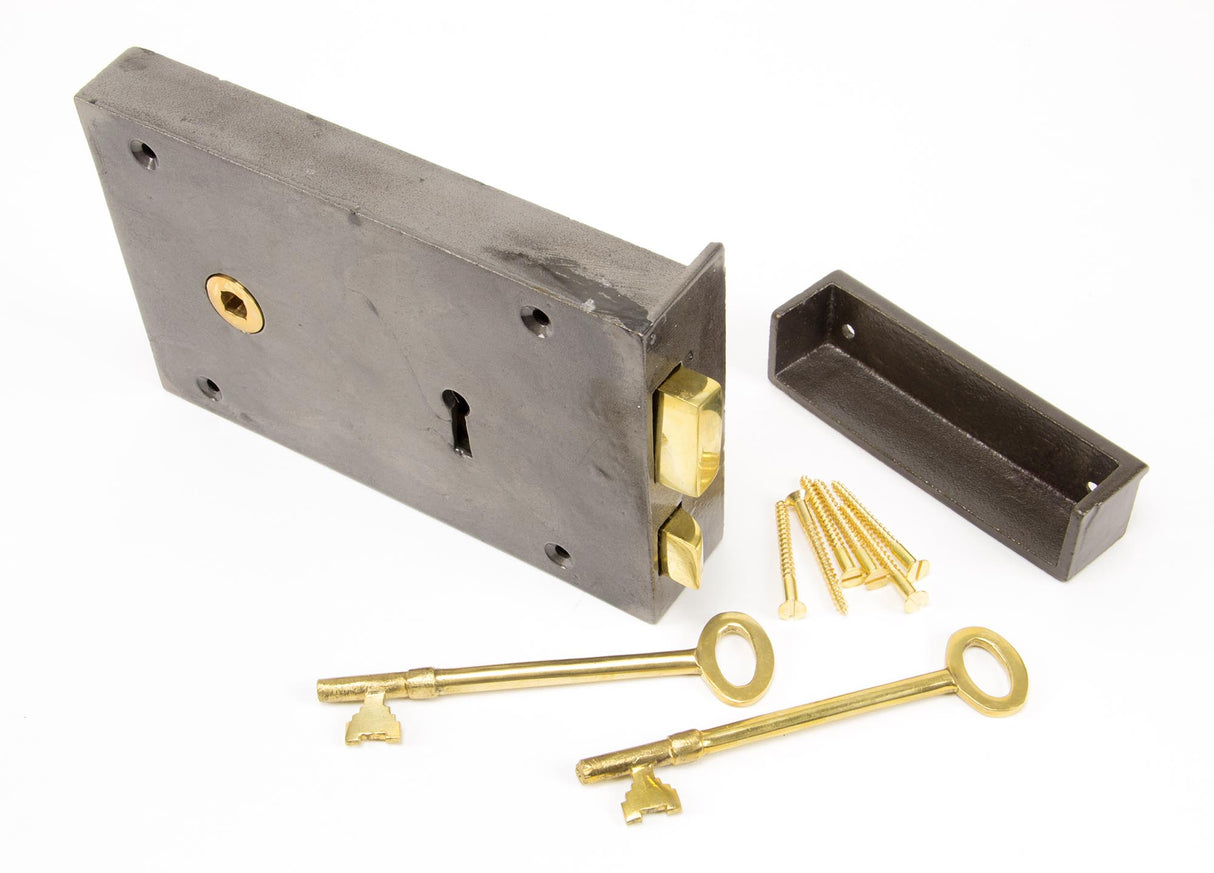 From The Anvil - Iron Left Hand Rim Lock - Large | Sku. 83591 | Trade Door Handles.