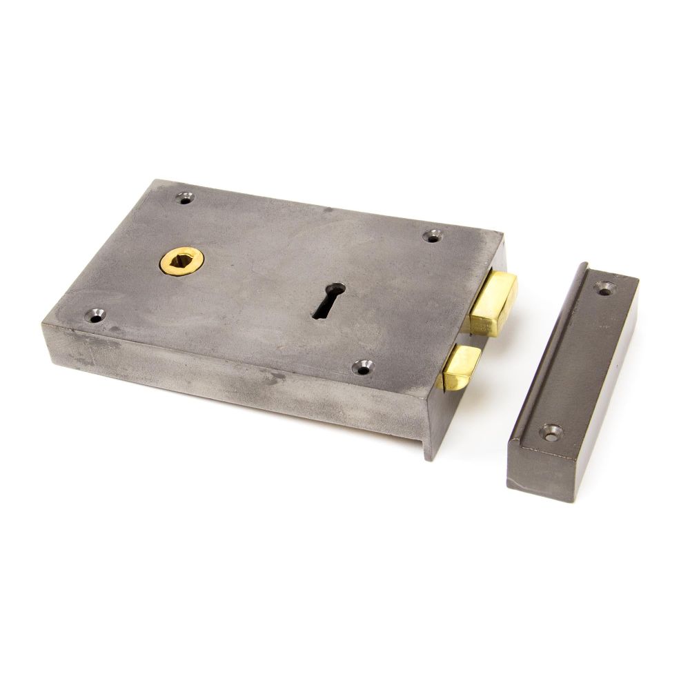 From The Anvil - Iron Left Hand Rim Lock - Large | Sku. 83591 | Trade Door Handles.