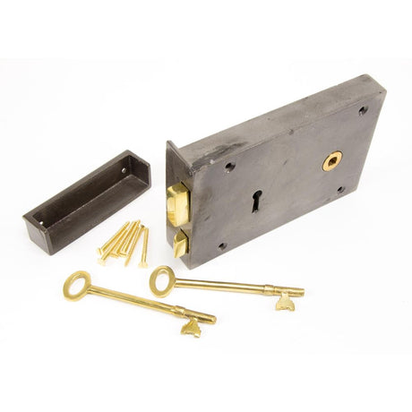 From The Anvil - Iron Right Hand Rim Lock - Large | Sku. 83592 | Trade Door Handles.
