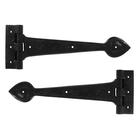 From The Anvil - Black Textured 12" Cast T Hinge (pair) | Sku. 83621 | Trade Door Handles.