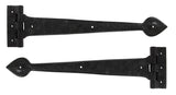 From The Anvil - Black Textured 16" Cast T Hinge (pair) | Sku. 83622 | Trade Door Handles.