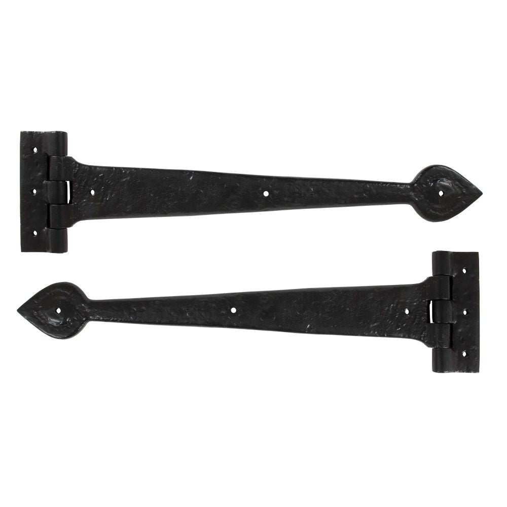 From The Anvil - Black Textured 16" Cast T Hinge (pair) | Sku. 83622 | Trade Door Handles.