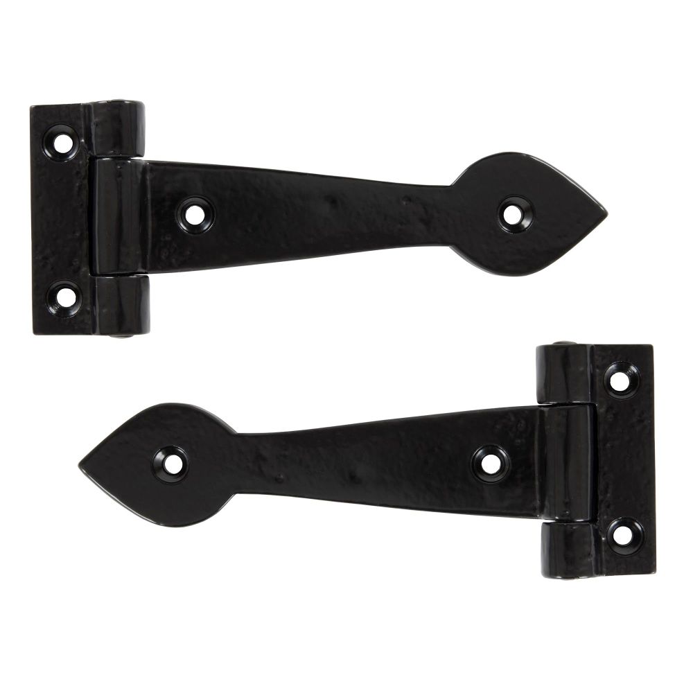 From The Anvil - Black Smooth 6" Cast T Hinge (pair) | Sku. 83624 | Trade Door Handles.