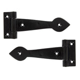 From The Anvil - Black Smooth 6" Cast T Hinge (pair) | Sku. 83624 | Trade Door Handles.