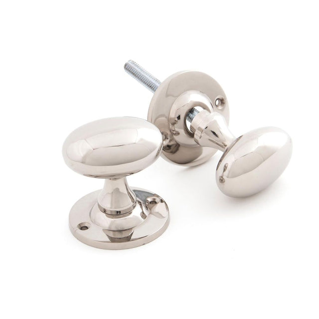From The Anvil - Polished Nickel Oval Mortice/Rim Knob Set | Sku. 83629 | Trade Door Handles.