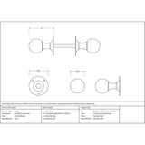 From The Anvil - Polished Nickel Ball Mortice Knob Set | Sku. 83632 | Trade Door Handles.