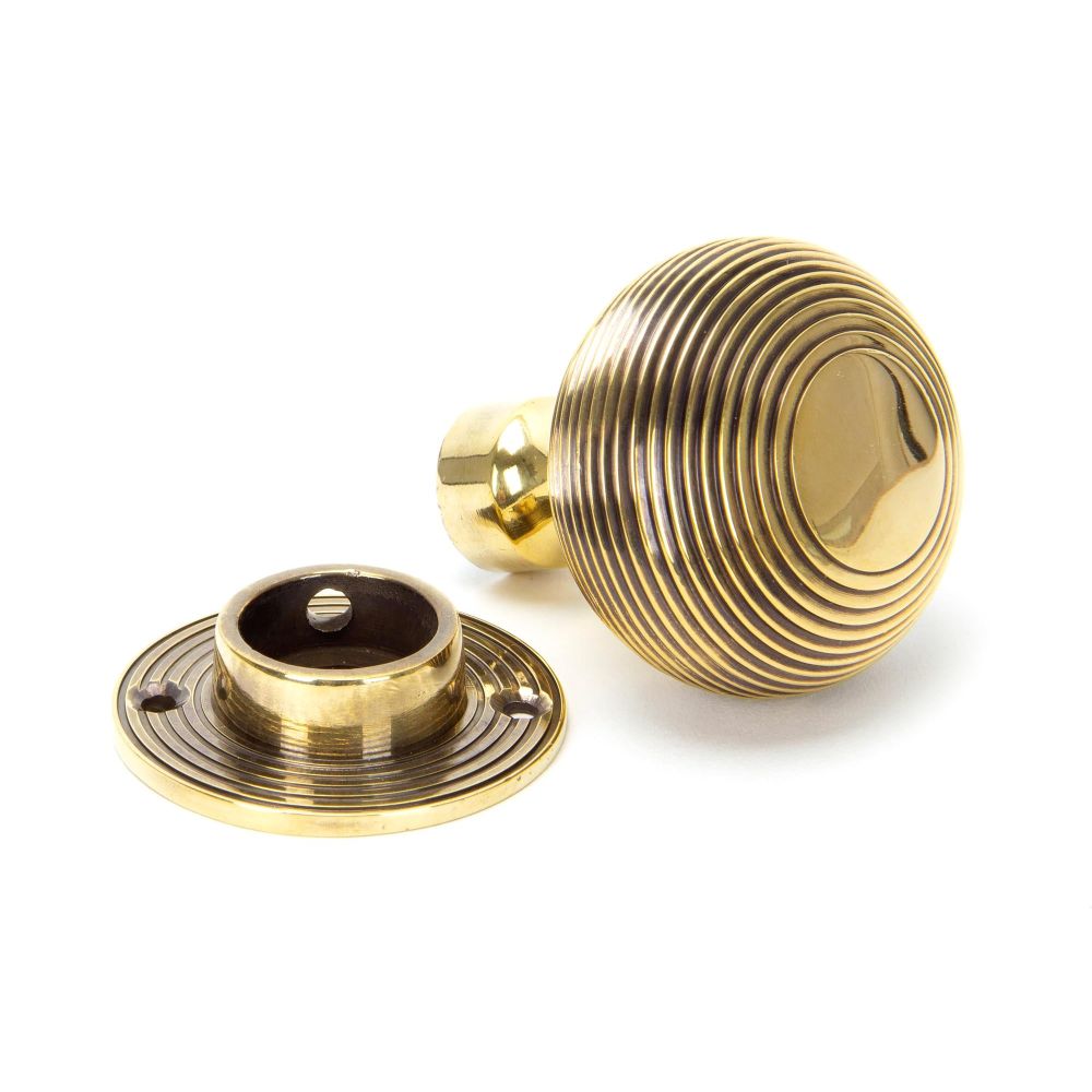 From The Anvil - Aged Brass Heavy Beehive Mortice/Rim Knob Set | Sku. 83633H | Trade Door Handles.