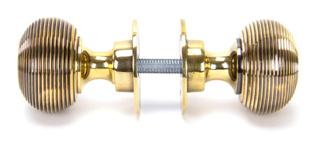 From The Anvil - Aged Brass Heavy Beehive Mortice/Rim Knob Set | Sku. 83633H | Trade Door Handles.