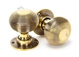 From The Anvil - Aged Brass Heavy Beehive Mortice/Rim Knob Set | Sku. 83633H | Trade Door Handles.