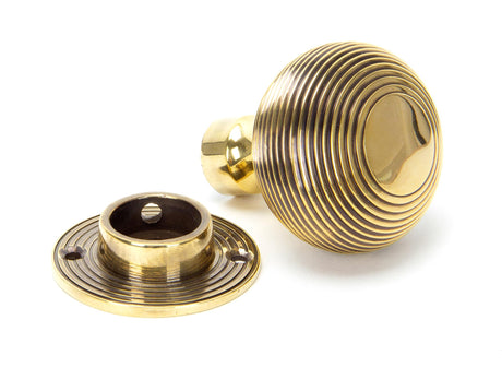 From The Anvil - Aged Brass Beehive Mortice/Rim Knob Set | Sku. 83633 | Trade Door Handles.