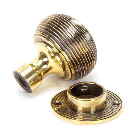 From The Anvil - Aged Brass Beehive Mortice/Rim Knob Set | Sku. 83633 | Trade Door Handles.