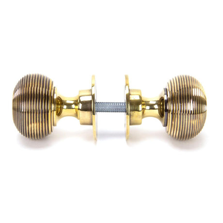 From The Anvil - Aged Brass Beehive Mortice/Rim Knob Set | Sku. 83633 | Trade Door Handles.