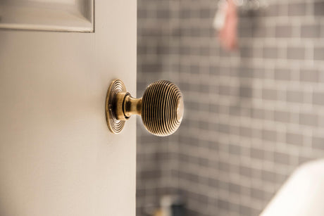 From The Anvil - Aged Brass Beehive Mortice/Rim Knob Set | Sku. 83633 | Trade Door Handles.