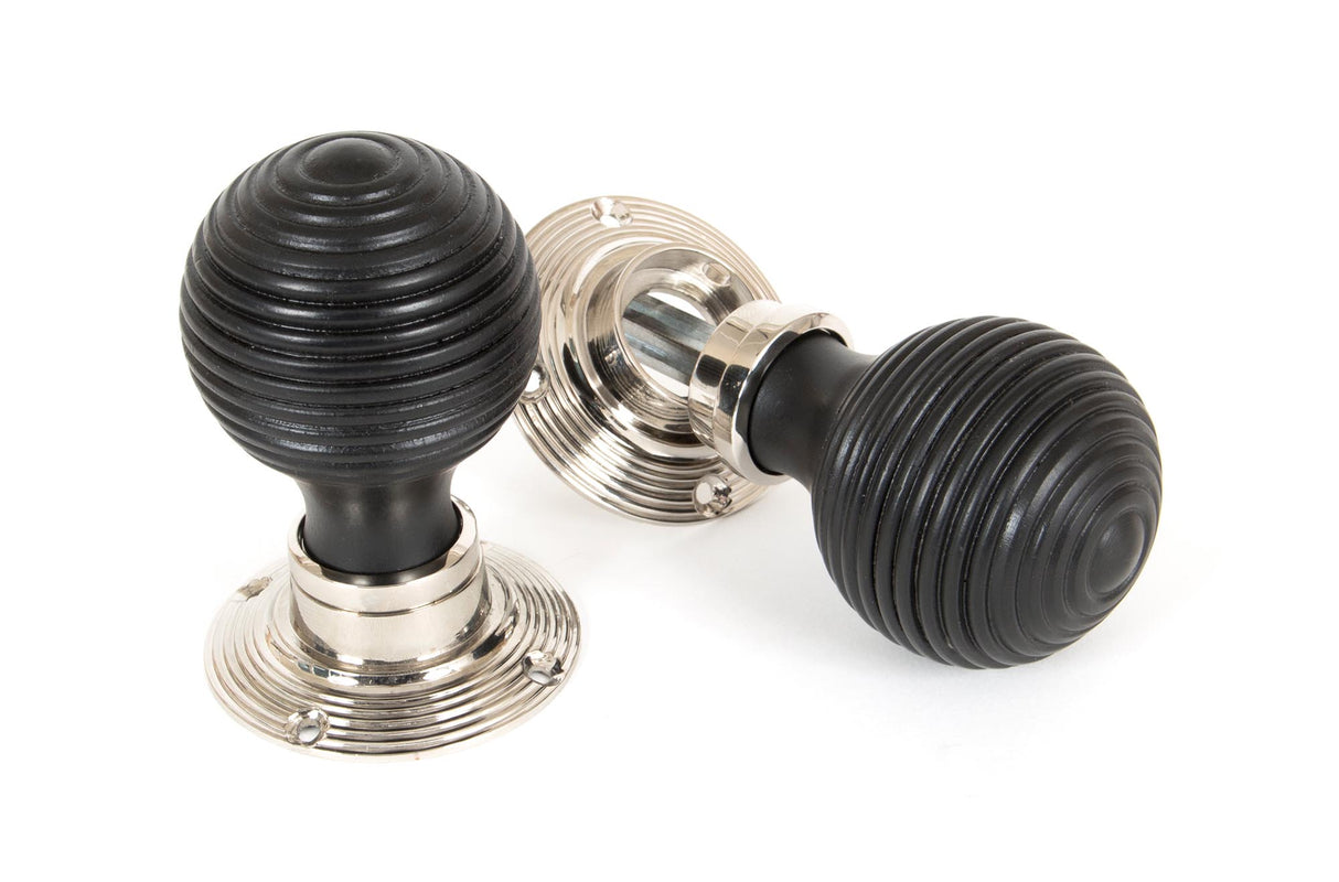 From The Anvil - Ebony and PN Beehive Mortice/Rim Knob Set | Sku. 83634 | Trade Door Handles.