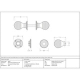 From The Anvil - Rosewood and PN Beehive Mortice/Rim Knob Set | Sku. 83635 | Trade Door Handles.