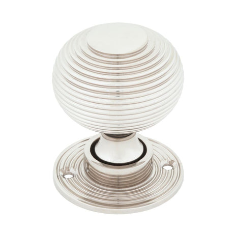 From The Anvil - Polished Nickel Heavy Beehive Mortice/Rim Knob Set | Sku. 83636H | Trade Door Handles.