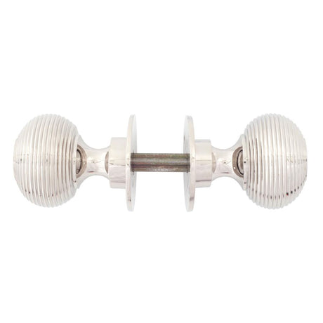 From The Anvil - Polished Nickel Heavy Beehive Mortice/Rim Knob Set | Sku. 83636H | Trade Door Handles.