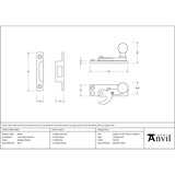 From The Anvil - Antique Pewter Sash Hook Fastener | Sku. 83643 | Trade Door Handles.