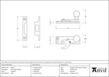 From The Anvil - Beeswax Sash Hook Fastener | Sku. 83650 | Trade Door Handles.