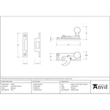 From The Anvil - Beeswax Sash Hook Fastener | Sku. 83650 | Trade Door Handles.