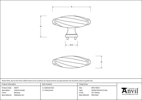 From The Anvil - Beeswax Cabinet Handle | Sku. 83675 | Trade Door Handles.