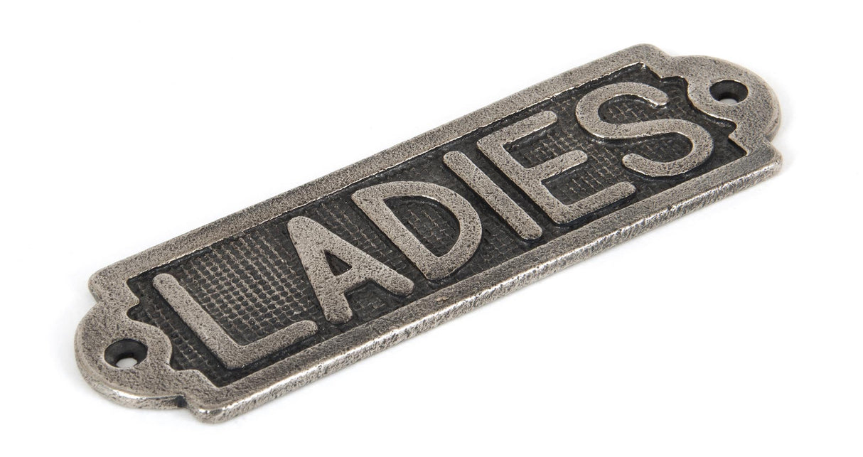 From The Anvil - Antique Pewter Ladies Sign | Sku. 83685 | Trade Door Handles.