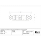 From The Anvil - Antique Pewter Gents Sign | Sku. 83686 | Trade Door Handles.