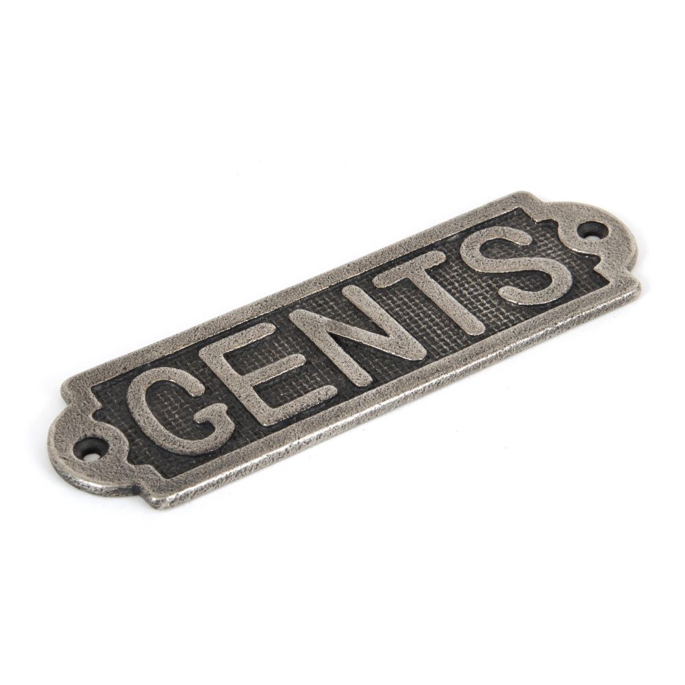 From The Anvil - Antique Pewter Gents Sign | Sku. 83686 | Trade Door Handles.
