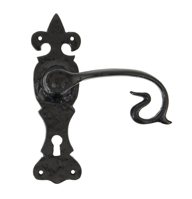 From The Anvil - Black Curly Lever Lock Set | Sku. 83693 | Trade Door Handles.