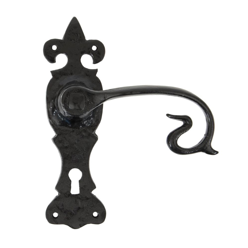 From The Anvil - Black Curly Lever Lock Set | Sku. 83693 | Trade Door Handles.