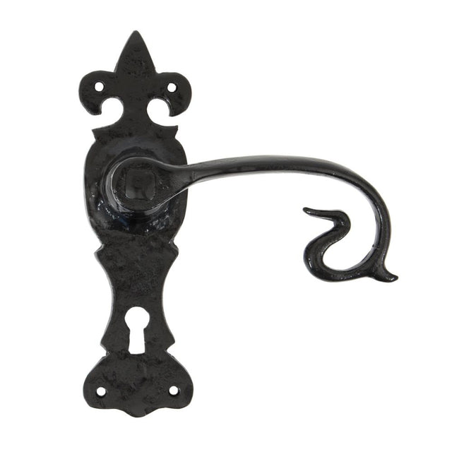 From The Anvil - Black Curly Lever Lock Set | Sku. 83693 | Trade Door Handles.